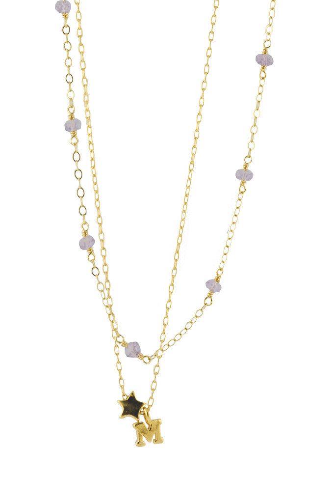 Star+Letter Charm Necklace