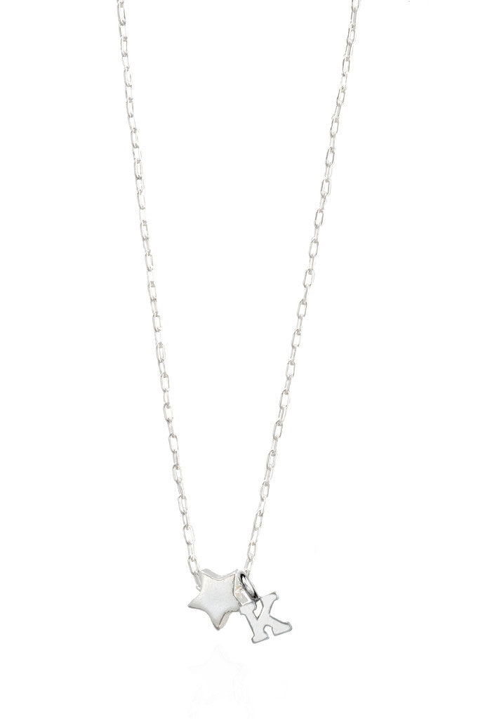 Sterling Star+Letter Charm Necklace
