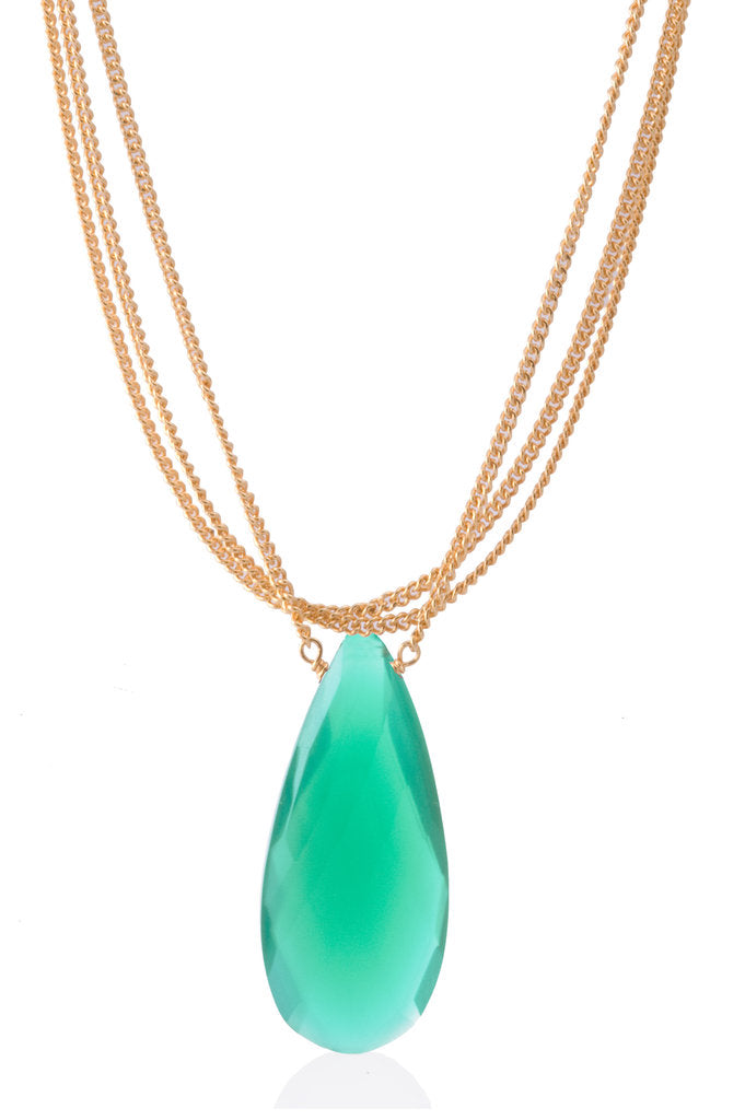 Green Onyx Triple Strand Necklace