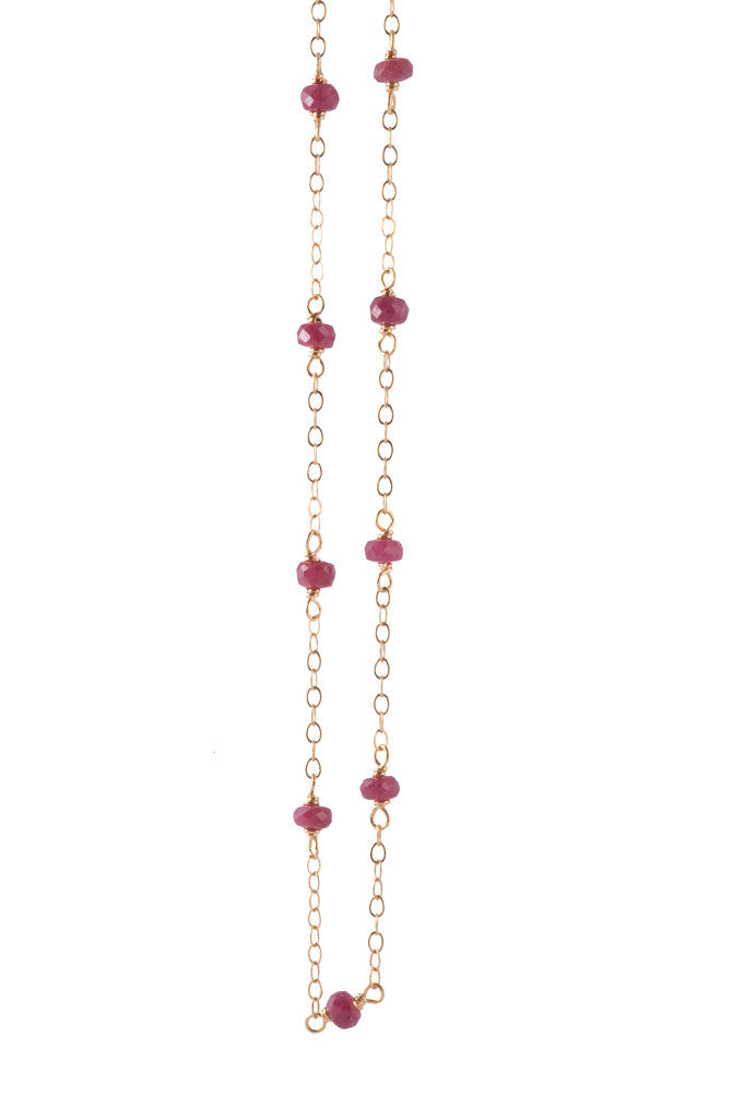 Gifts for Grads - Ruby Delicate Bead Necklace
