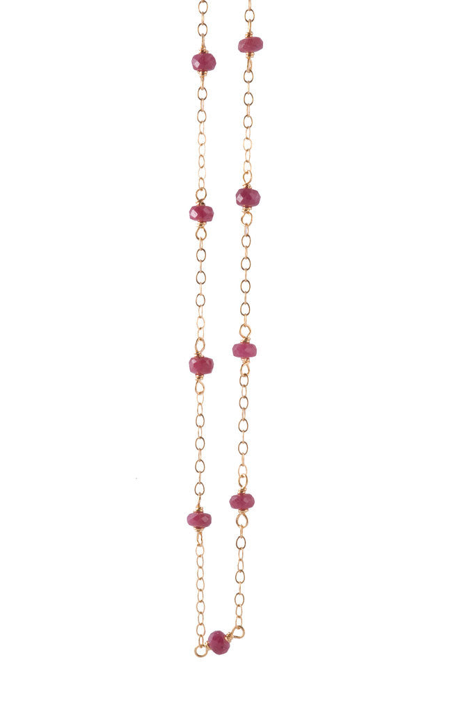 Gifts for Grads - Ruby Delicate Bead Necklace