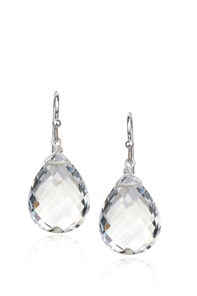 Rock Crystal Quartz Teardrop Earrings