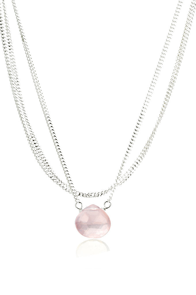 Rose Quartz Triple Strand Necklace