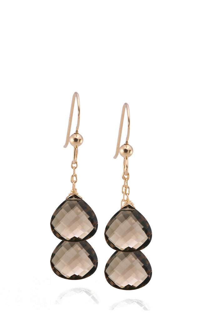 Smoky Quartz Double Drop Earrings
