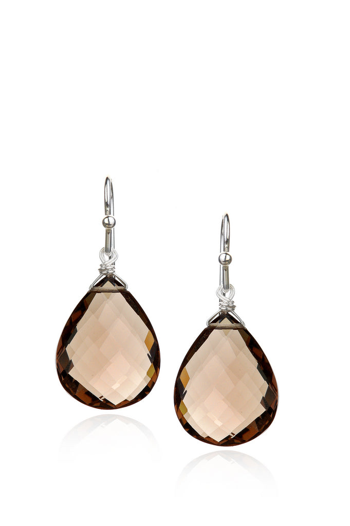 Smoky Quartz Teardrop Earrings