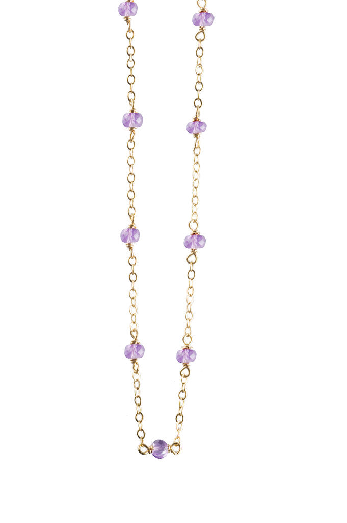 Amethyst Delicate Bead Necklace