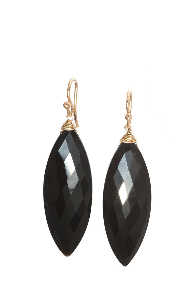 Black Onyx Marquis Earrings