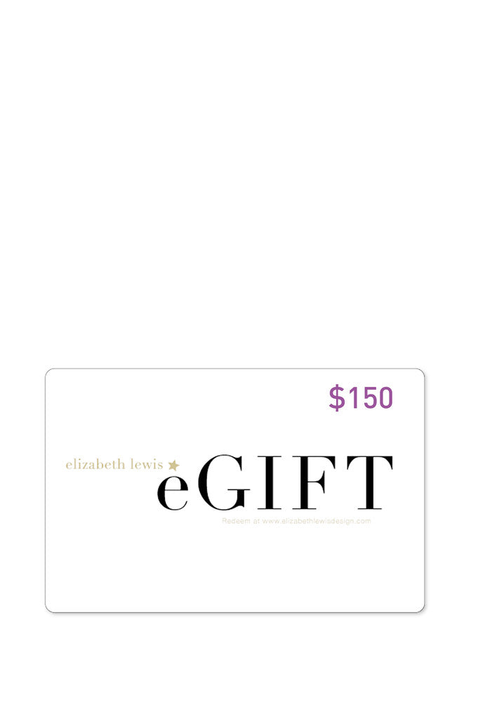 Elizabeth Lewis e-Gift Card, $150