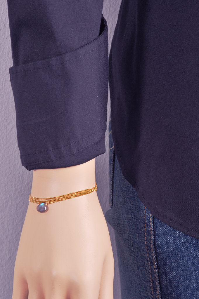 Iolite Triple Strand Bracelet