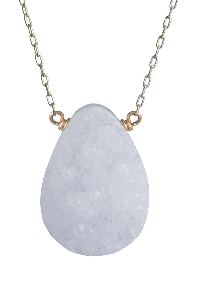 Rock Crystal Quartz Druzey Pendant Necklace