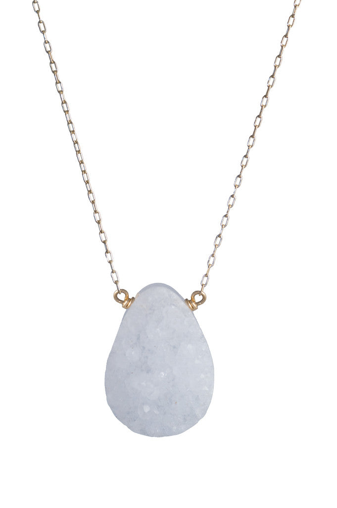 Rock Crystal Quartz Druzey Pendant Necklace